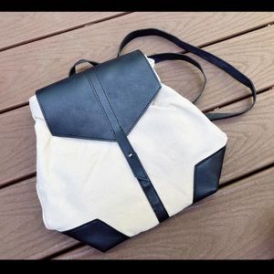 DEUX LUX, canvas, faux leather back pack!!